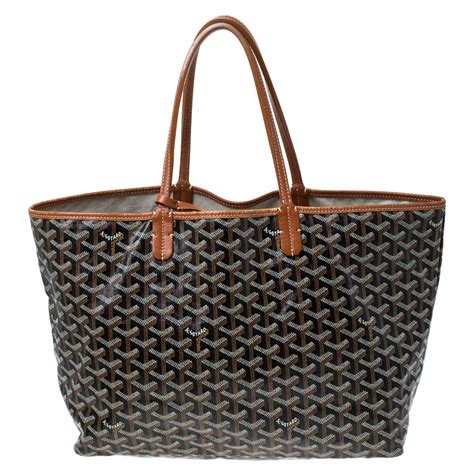 brown and black goyard st louis|Goyard Goyardine Black and Brown St. Louis PM Tote Bag .